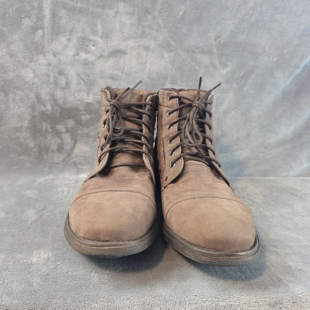 Robert Wayne Jaron Men's Dress Boots Brown Size US 12D Lace With Side Zip